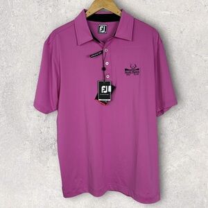 NWT FootJoy Performance Polo Iced Berry Pink Black Size 2XL UV Sun‎ Protection